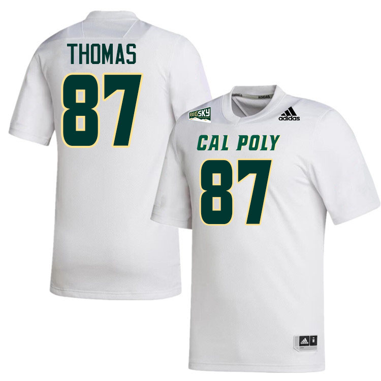 Cal Poly Mustangs #87 Chris Thomas College Football Jerseys,Uniforms Stitched-White